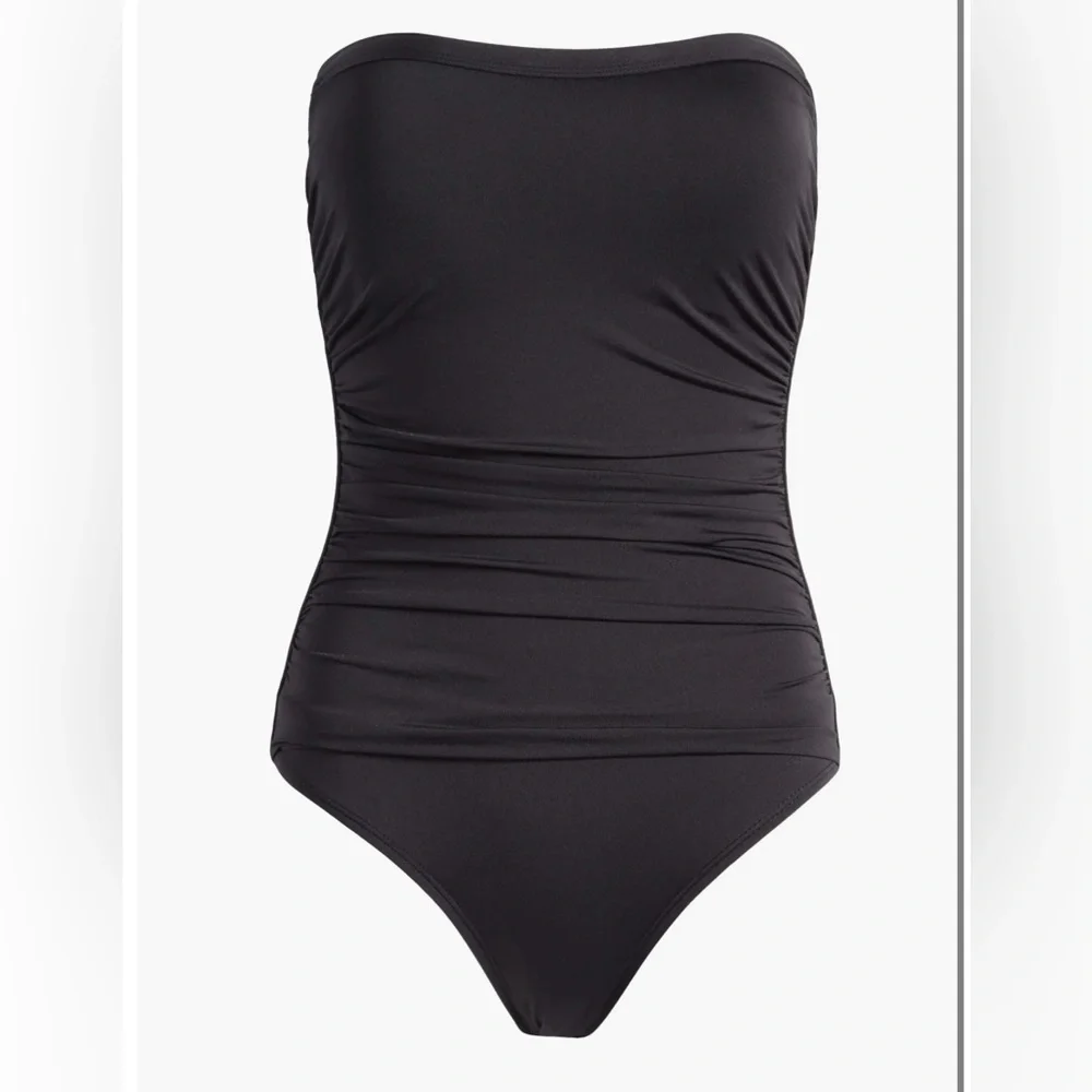 Tommy Bahama, Pearl Shirred Bandeau One-Piece Swimsuit - Picture 3 of 3